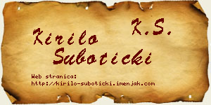 Kirilo Subotički vizit kartica
